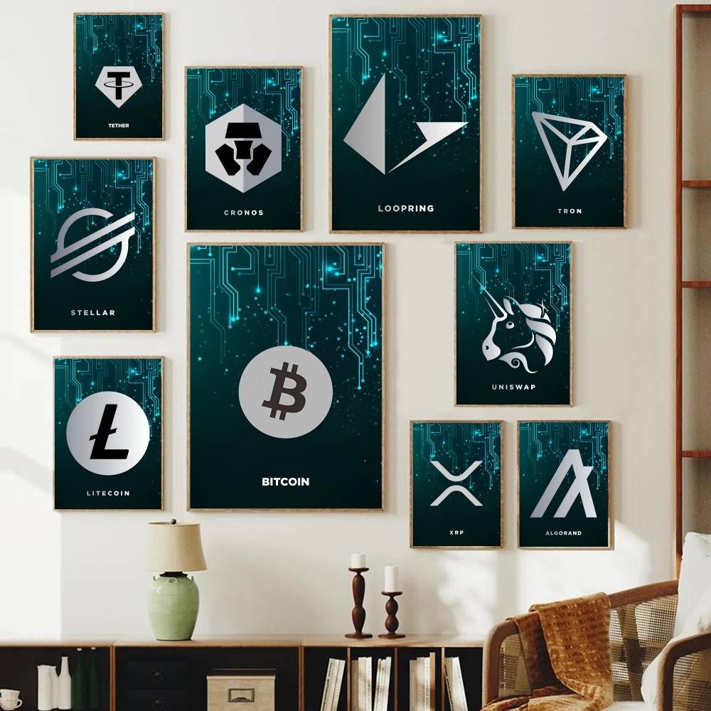 Tech Circuit Crypto Symbol Pos - Office Tech Decor 评论和价格