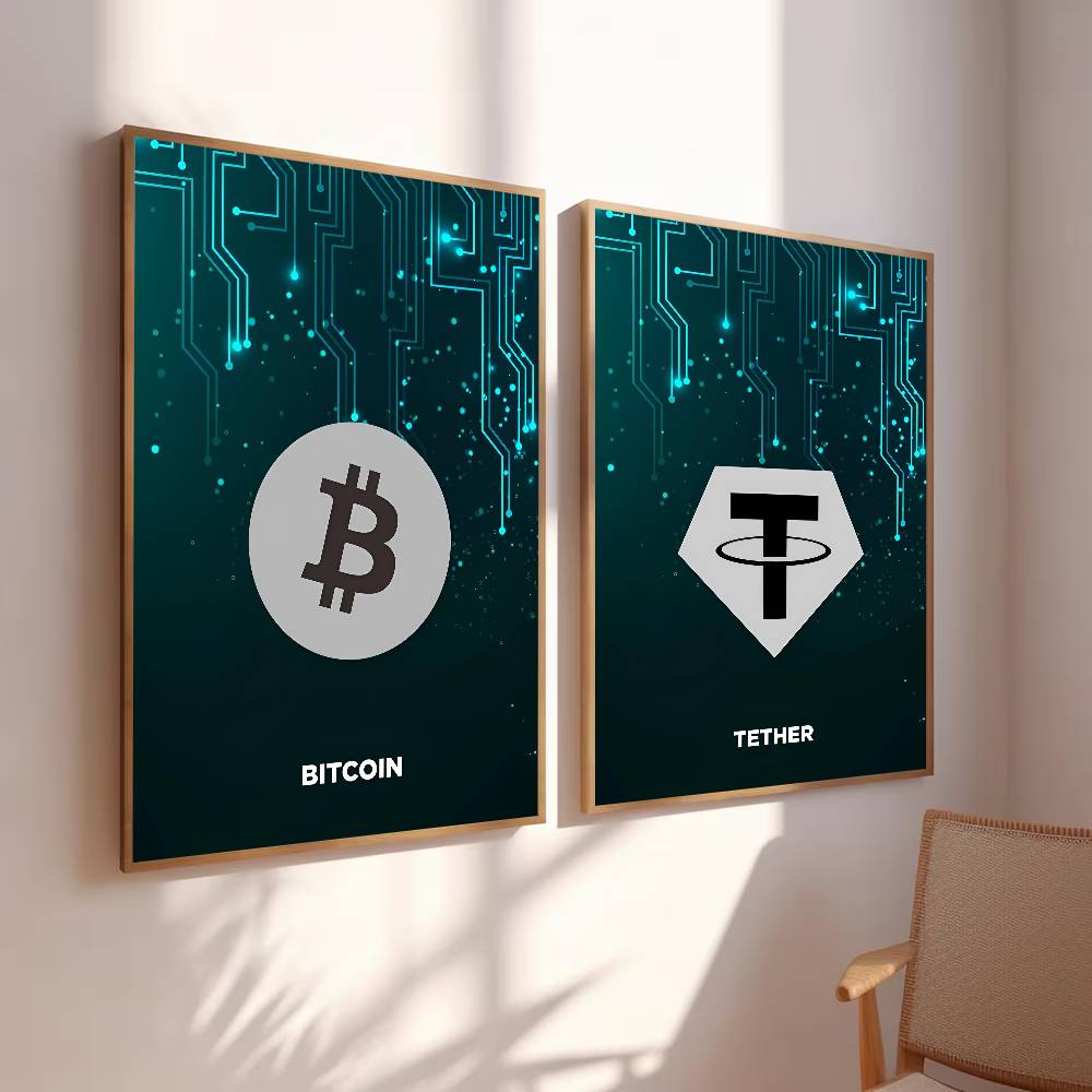 Tech Circuit Crypto Symbol Pos - Office Tech Decor 评论和价格