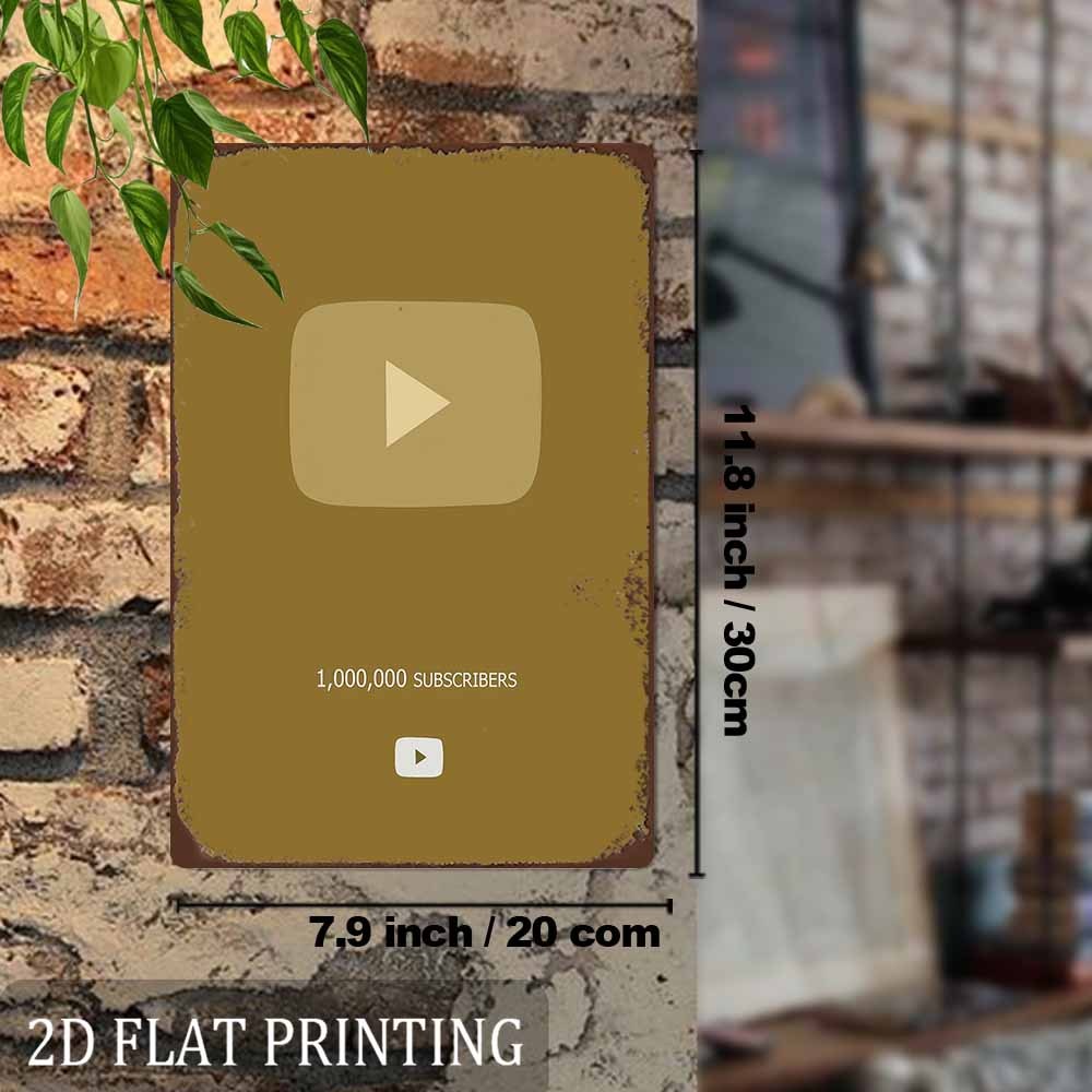 Retro Metal Sign 2D Flat YouTu - Office Youtuber 评论和价格