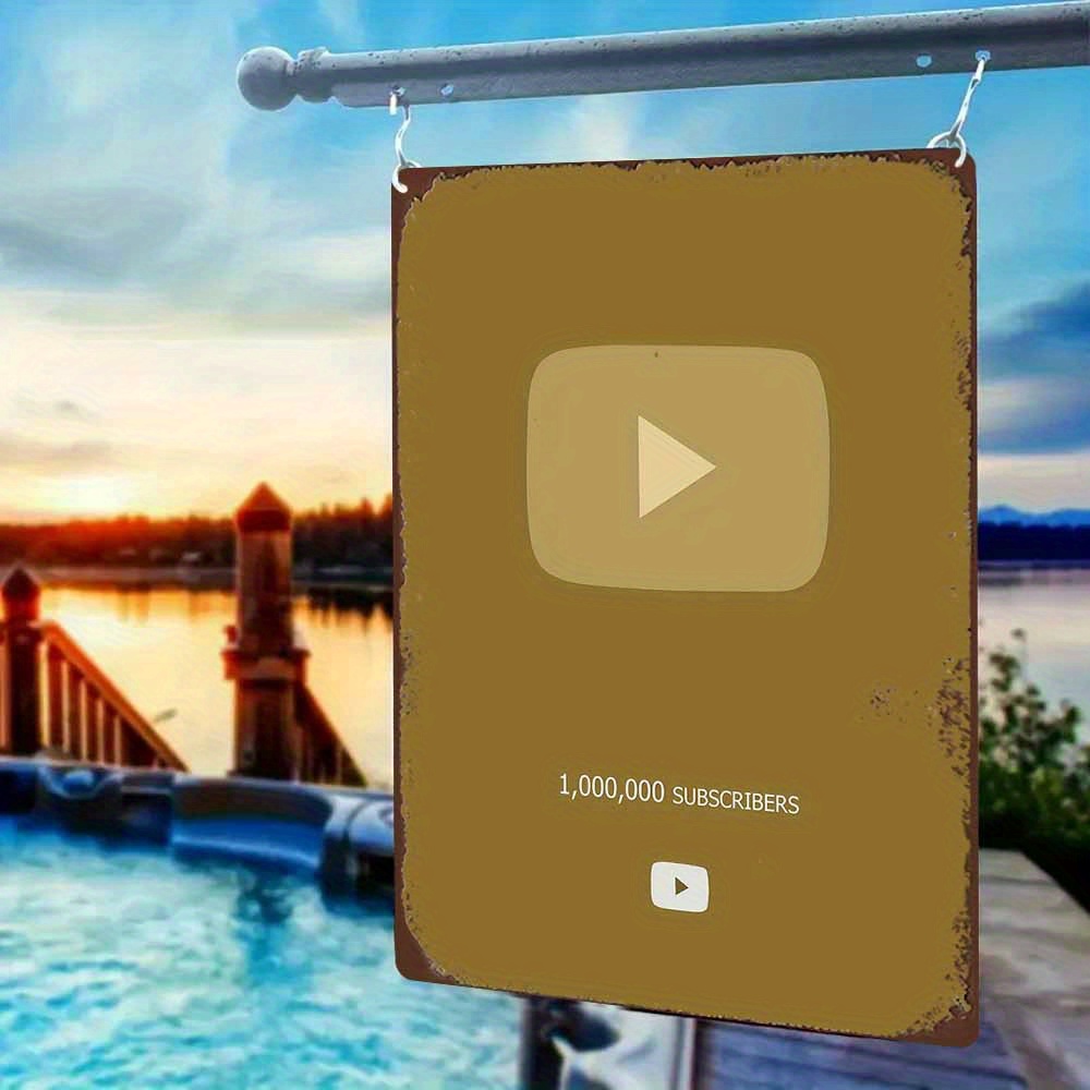Retro Metal Sign 2D Flat YouTu - Office Youtuber 评论和价格