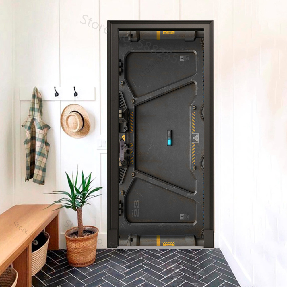 Black analog door wallpaper Mo - Office Tech Decor 评论和价格