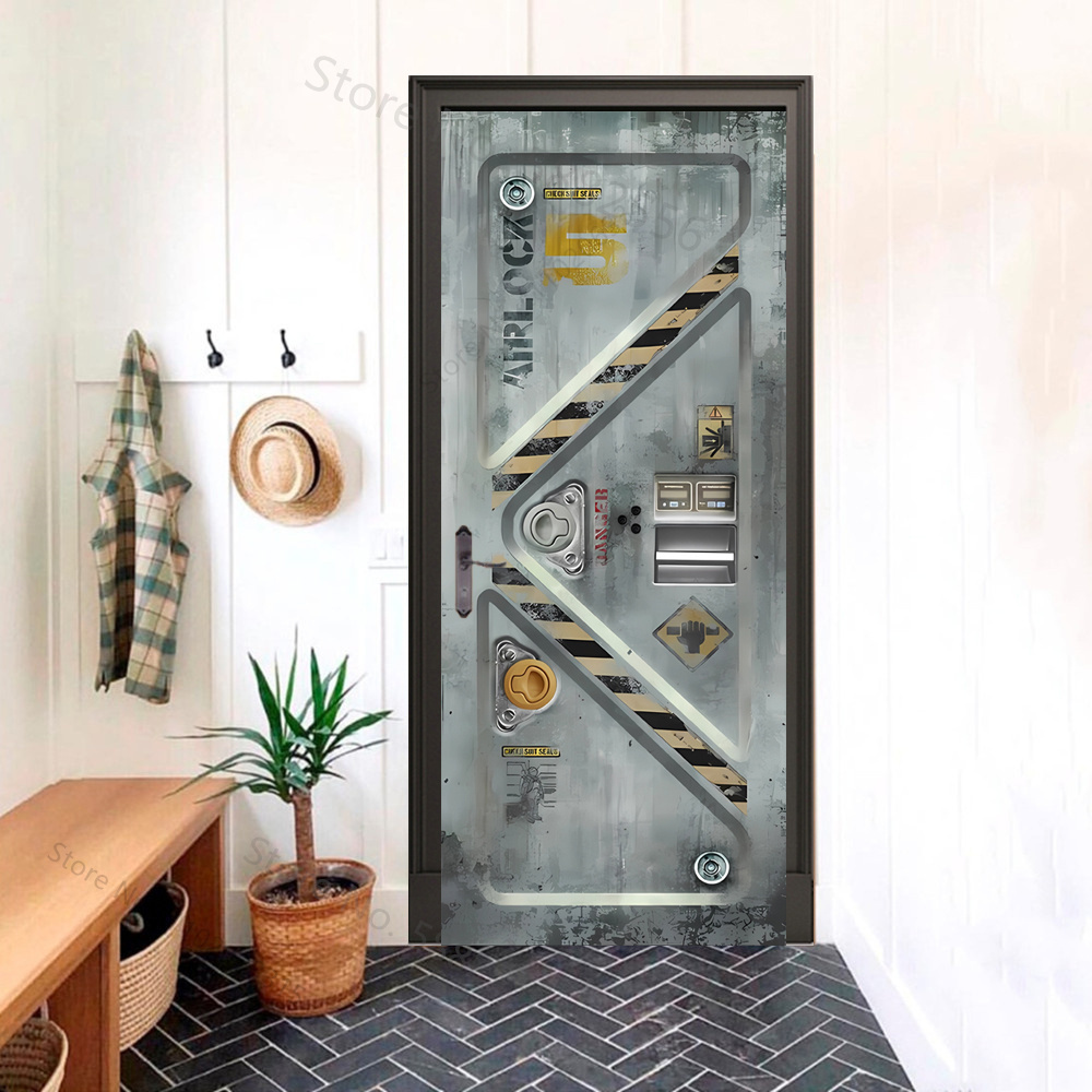 Black analog door wallpaper Mo - Office Tech Decor 评论和价格