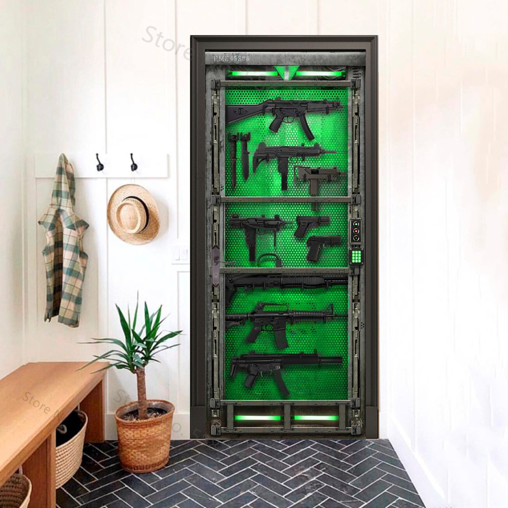 Black analog door wallpaper Mo - Office Tech Decor 评论和价格