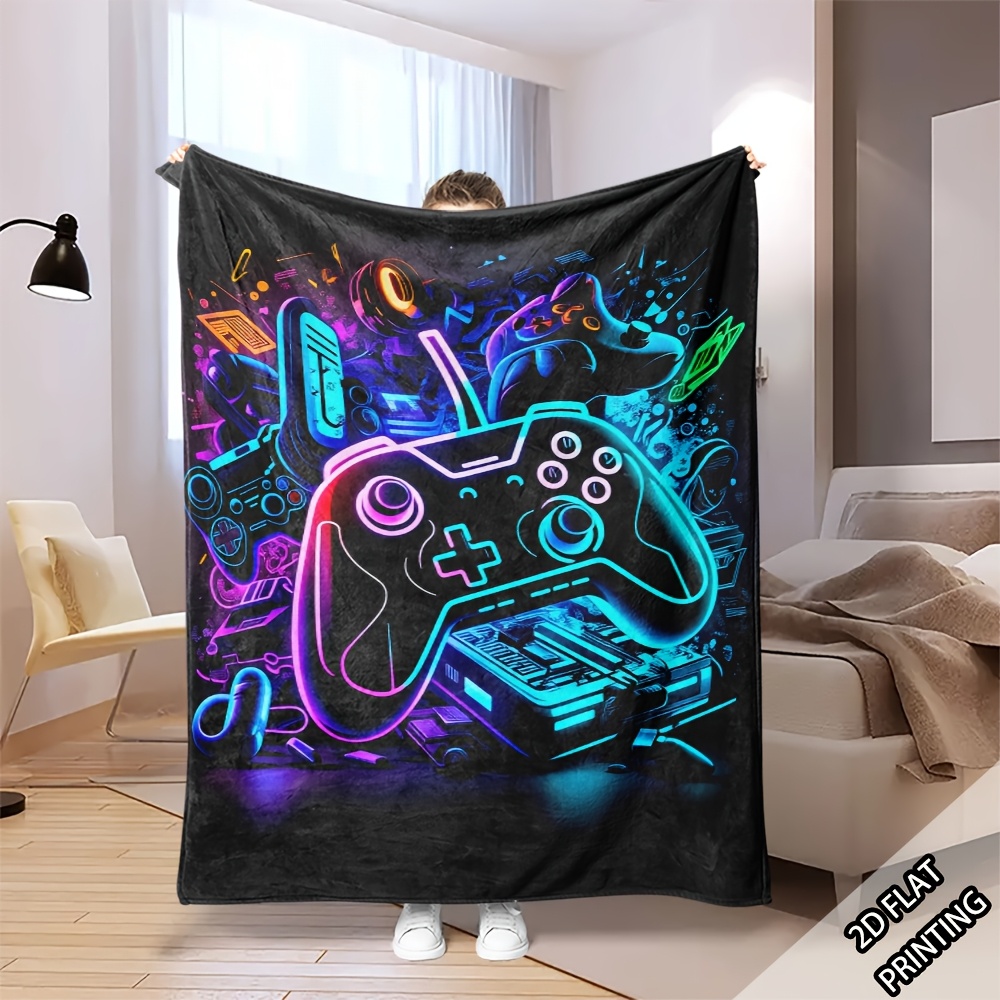 Vibrant Gamepad Tech Art Throw - Office Tech Decor 评论和价格