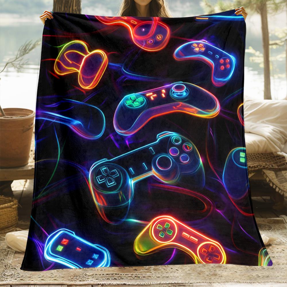 Vibrant Gamepad Tech Art Throw - Office Tech Decor 评论和价格