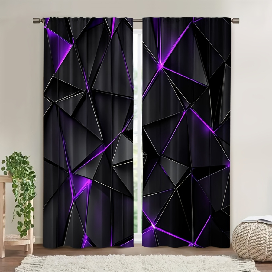 2PCS Digital Printed  Curtains - Office Tech Decor 评论和价格
