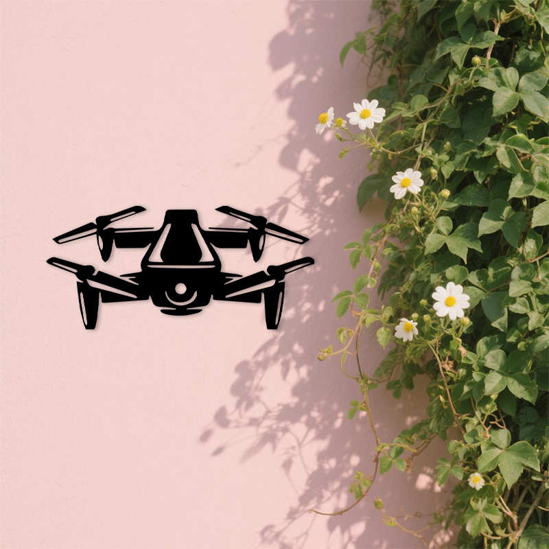 2D Flat Drone Silhouette Metal - Office Tech Decor 评论和价格