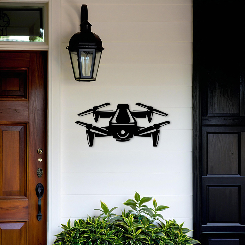 2D Flat Drone Silhouette Metal - Office Tech Decor 评论和价格