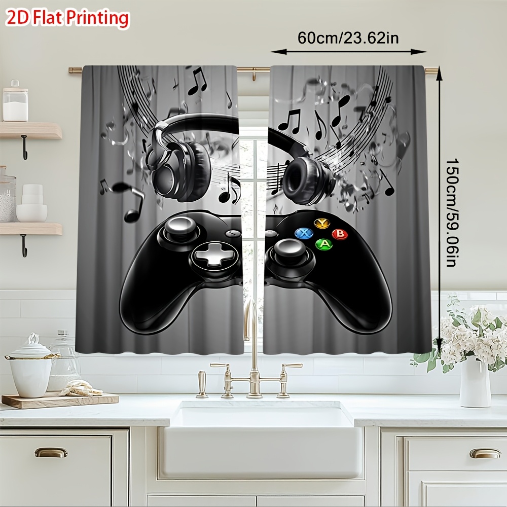 2pcs Game Controller Curtains  - Office Tech Room 评论和价格